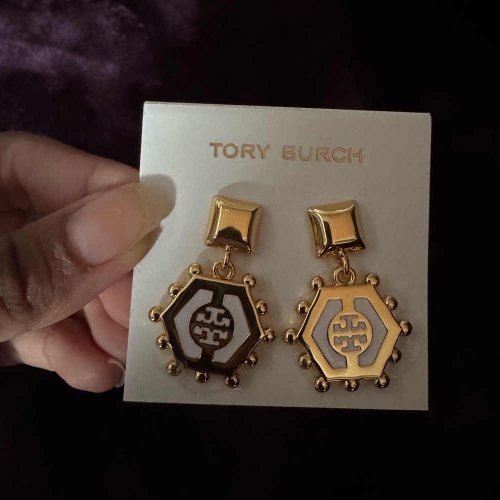 Tory Burch Gold and white Earrings